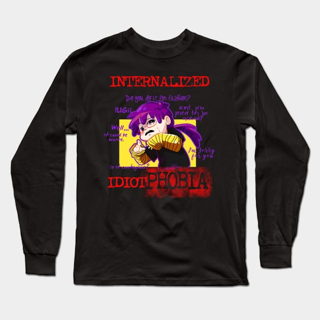 Idiotphobia Long Sleeve T-Shirt by PsychoDelicia